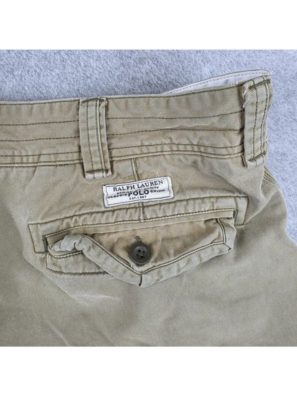 Polo Ralph Lauren Cargo Shorts Mens 40 Beige Relaxed Fit Utility Canvas 11in